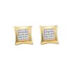 Image 1 : 0.1 CTW Natural Diamond Kite Square Stud Earrings 10K Yellow Gold