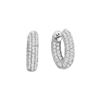 Image 1 : 0.75 CTW Natural Diamond Huggie Hoop Inside-Outside In-Out Small Earrings 14K White Gold