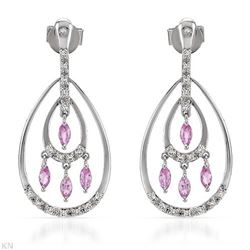 Genuine 0.25 TCW 14K White Gold Ladies Earring - REF-70N7A