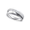 Image 1 : 0.2 CTW Natural Pave-set Diamond Crossover Band 14K White Gold