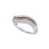 Image 1 : 0.65 CTW Princess Cognac-brown Colored Diamond Curved Band 14K White Gold