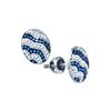 Image 1 : 0.2 CTW Blue Colored Diamond Cluster Earrings 10K White Gold