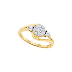 0.1 CTW Natural Diamond Concentric Cluster Ring 10K Yellow Gold