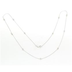 14K White Gold 0.53CTW Diamond Necklace - REF-68F2M