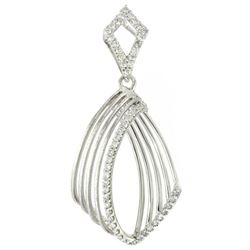 0.37 CTW 14K White Gold Ladies Slider with Chain - REF-70F4M