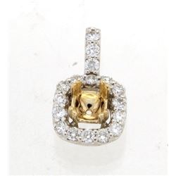 14K TwoTone Gold 0.32CTW SemiMount Slider w/Chain - REF-44K9R