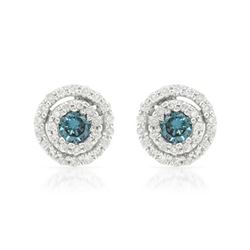 Genuine 0.24 TCW 18K White Gold Ladies Earring - REF-73N2A