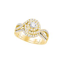 1 CTW Natural Diamond EGL Bridal Engagement Ring 14K Yellow Gold