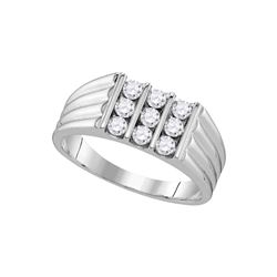 0.75 CTW Mens Natural Diamond Band Anniversary Ring 10K White Gold
