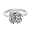 Image 1 : Cushion-shape Clustered Diamond Ring in 18K White Gold - REF-124W3H