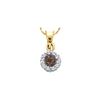 Image 1 : 0.25 CTW Cognac-brown Colored Flower Cluster Diamond Pendant 14K Yellow Gold