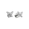Image 1 : 0.1 CTW Natural Diamond Small Butterfly Bug Screwback Stud Earrings 14K White Gold