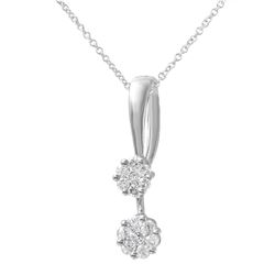 Genuine 0.5 TCW 14K White Gold Ladies Pendant - REF-45F5M