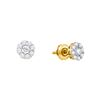 Image 1 : 0.5 CTW Natural Diamond Halo Cluster Screwback Stud Fine Earrings 14K Yellow Gold