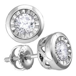 0.51 CTW Natural Diamond Solitaire Stud Earrings 10K White Gold