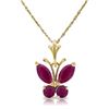 Image 1 : Genuine 0.60 ctw Ruby Necklace Jewelry 14KT Yellow Gold - REF-25T3A