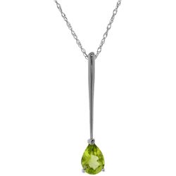 Genuine 0.65 ctw Peridot Necklace Jewelry 14KT White Gold - REF-16K3V