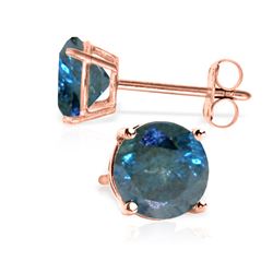 Genuine 1.0 ctw Blue Diamond Earrings Jewelry 14KT Rose Gold - REF-202F2Z