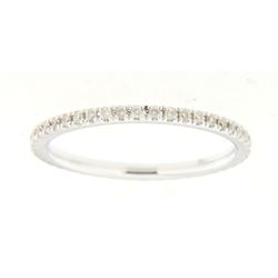 14K White Gold 0.25CTW Diamond Band Ring - REF-32F5M