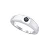 0.33 CTW Mens Black Colored Diamond Solitaire Anniversary Band 10K White Gold