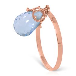 Genuine 3 ctw Blue Topaz Ring Jewelry 14KT Rose Gold - REF-22W5Y