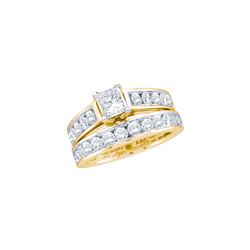 1 CTW Natural Princess Diamond Solitaire Bridal Engagement Ring 14K Yellow Gold