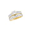 Image 1 : 1 CTW Natural Princess Diamond Solitaire Bridal Engagement Ring 14K Yellow Gold