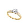 0.1 CTW Natural Diamond Solitaire Bridal Engagement Ring 10K Yellow Gold