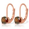 Genuine 1.20 ctw Garnet Earrings Jewelry 14KT Rose Gold - REF-19N2R
