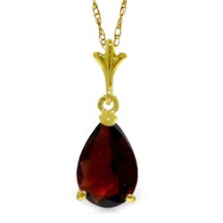 Genuine 1.50 ctw Garnet Necklace Jewelry 14KT Yellow Gold - REF-19V4W