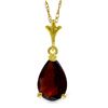 Genuine 1.50 ctw Garnet Necklace Jewelry 14KT Yellow Gold - REF-19V4W