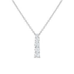 0.5 CTW 14K White Gold Ladies Slider with Chain - REF-57Y4X