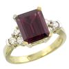 Natural 2.86 ctw rhodolite & Diamond Engagement Ring 10K Yellow Gold - REF-53M5H