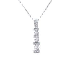 0.65 CTW 14K White Gold Ladies Slider with Chain - REF-80A4N