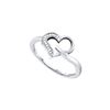 0.04 CTW Natural Diamond Heart Love Ring 10K White Gold
