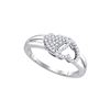 0.18 CTW Natural Diamond Heart Love Ring 10K White Gold