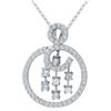 Genuine 0.63 TCW 14K White Gold Ladies Pendant - REF-65F9M