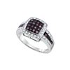 Image 1 : 0.5 CTW Cognac-brown Colored Diamond Square Cluster Ring 10K White Gold