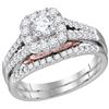 1.02 CTW Natural Diamond Bellissimo Bridal Engagement Ring 14K Multi-Tone Gold