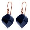 Genuine 30.5 ctw Sapphire Earrings Jewelry 14KT Rose Gold - REF-39V3W