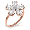 Genuine 2.22 ctw White Topaz & Diamond Ring Jewelry 14KT Rose Gold - REF-35Y9F