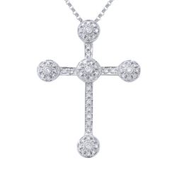 Genuine 0.34 TCW 14K White Gold Ladies Necklace - REF-44Y8X