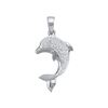 0.1 CTW Natural Diamond Dolphin Animal Pendant 10K White Gold