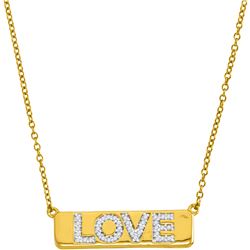 0.12 CTW Natural Diamond Love Bar Pendant 10K Yellow Gold