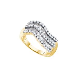 1 CTW Baguette Pave-set Natural Diamond Band 14K Yellow Gold