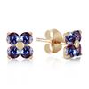 Image 1 : Genuine 1.15 ctw Tanzanite Earrings Jewelry 14KT Yellow Gold - REF-22N7R