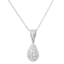 Genuine 0.68 TCW 18K White Gold Ladies Pendant - REF-72X5Y