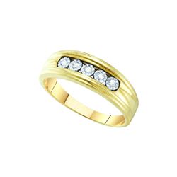 0.1 CTW Mens Natural Diamond Fanuk Band 10K Yellow Gold