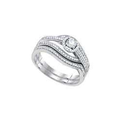 0.38 CTW Natural Diamond Bridal Engagement Ring 10K White Gold