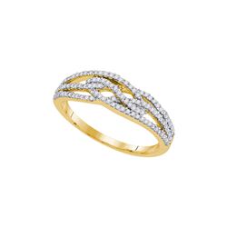 0.33 CTW Natural Diamond Woven Band 10K Yellow Gold